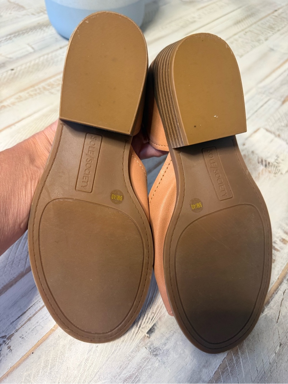 Sole Society Blush-Tan D'Orsay Open-Toe Flats - Picture 10 of 16
